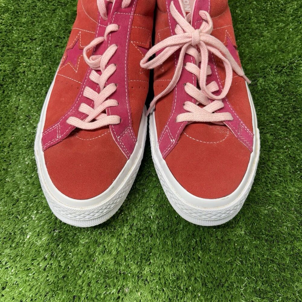 Converse One Star Ox Enamel Red Pink Suede mens sneakers Shoes Size 11 Preowned - Picture 3 of 8